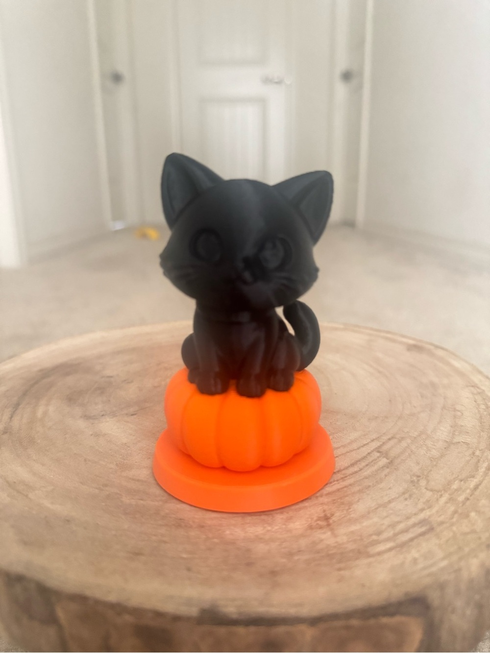 Black Cat on Orange Pumpkin Pet Toy